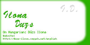 ilona duzs business card